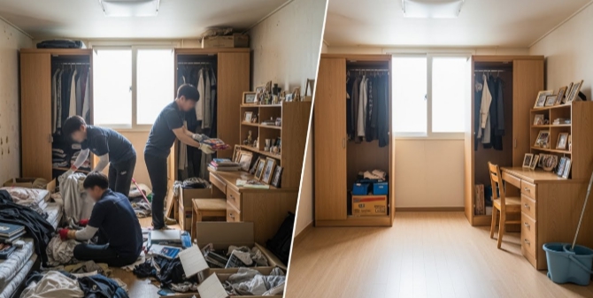 거제 고독사청소 후 정리 모습