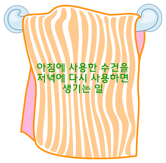 아침에 사용한 수건을 저녁에 다시 사용하면 생기는 일
