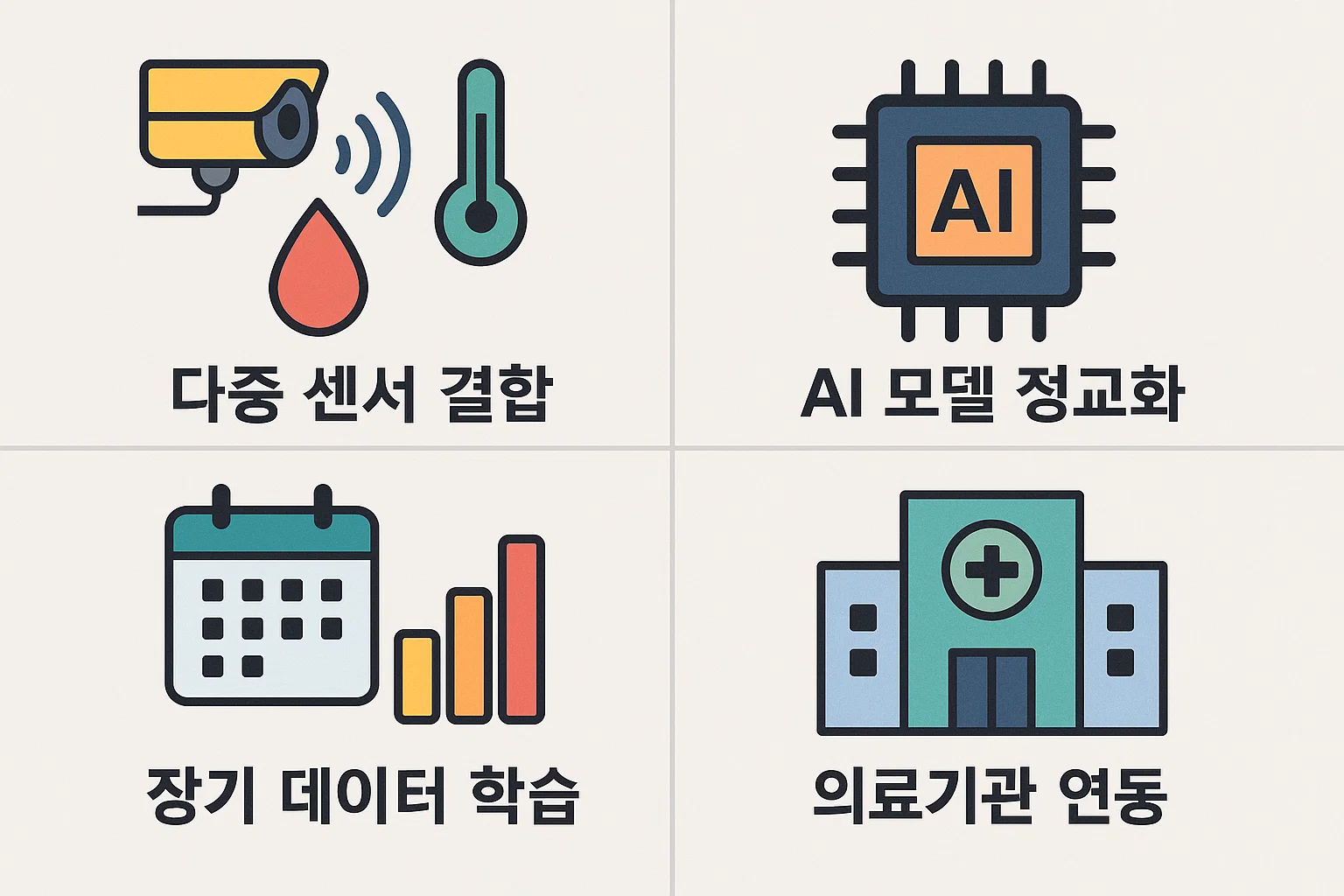 최신 스마트워치 혈압측정 기술의 발전 방향과 의료 연동 가능성을 설명한 인포그래픽입니다.