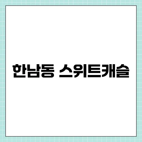 한남동 스위트캐슬, 유엔빌리지 나혼자산다 위치 가격