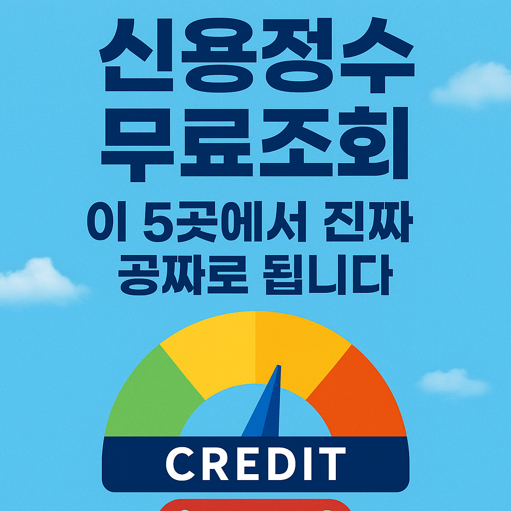 신용점수 무료조회, 이 5곳에서 진짜 공짜로 됩니다 (직접 해봄)