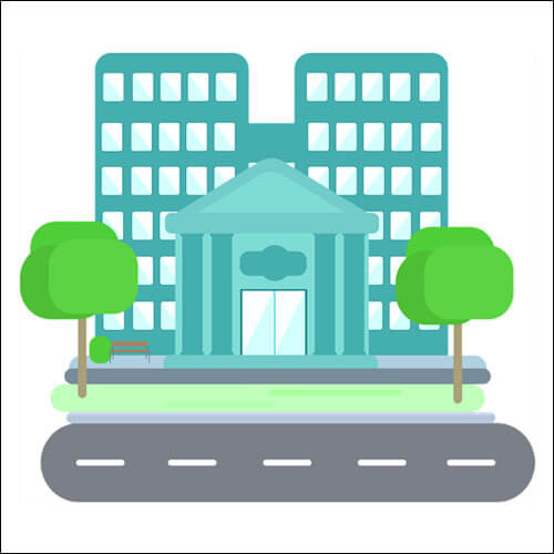 대로에 있는 은행 전경