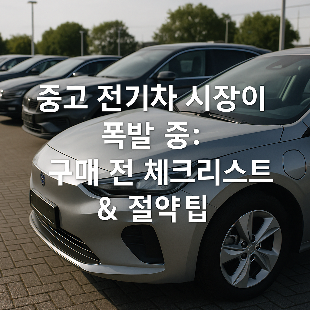 중고전기차 구매 전 체크리스트 & 절약 팁