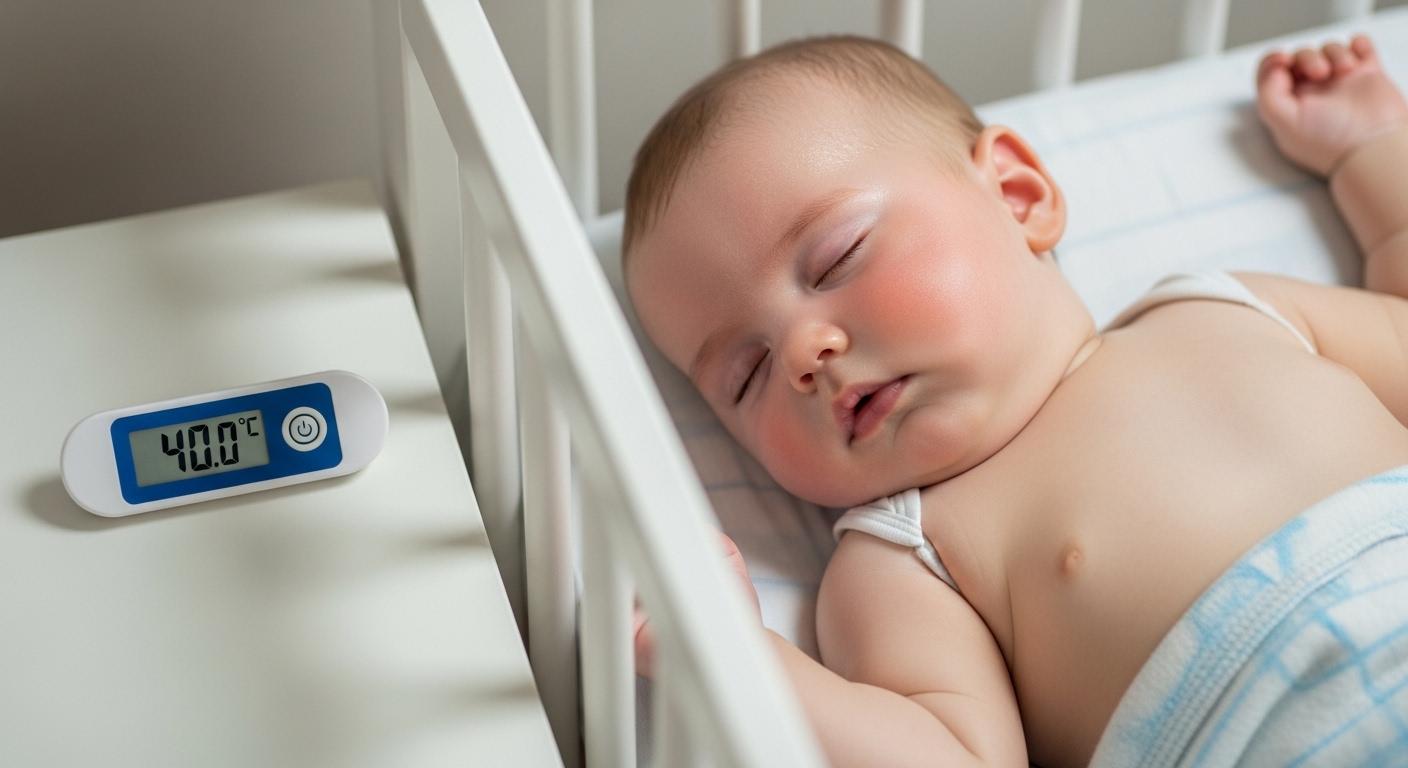 아기 열 40도 잠