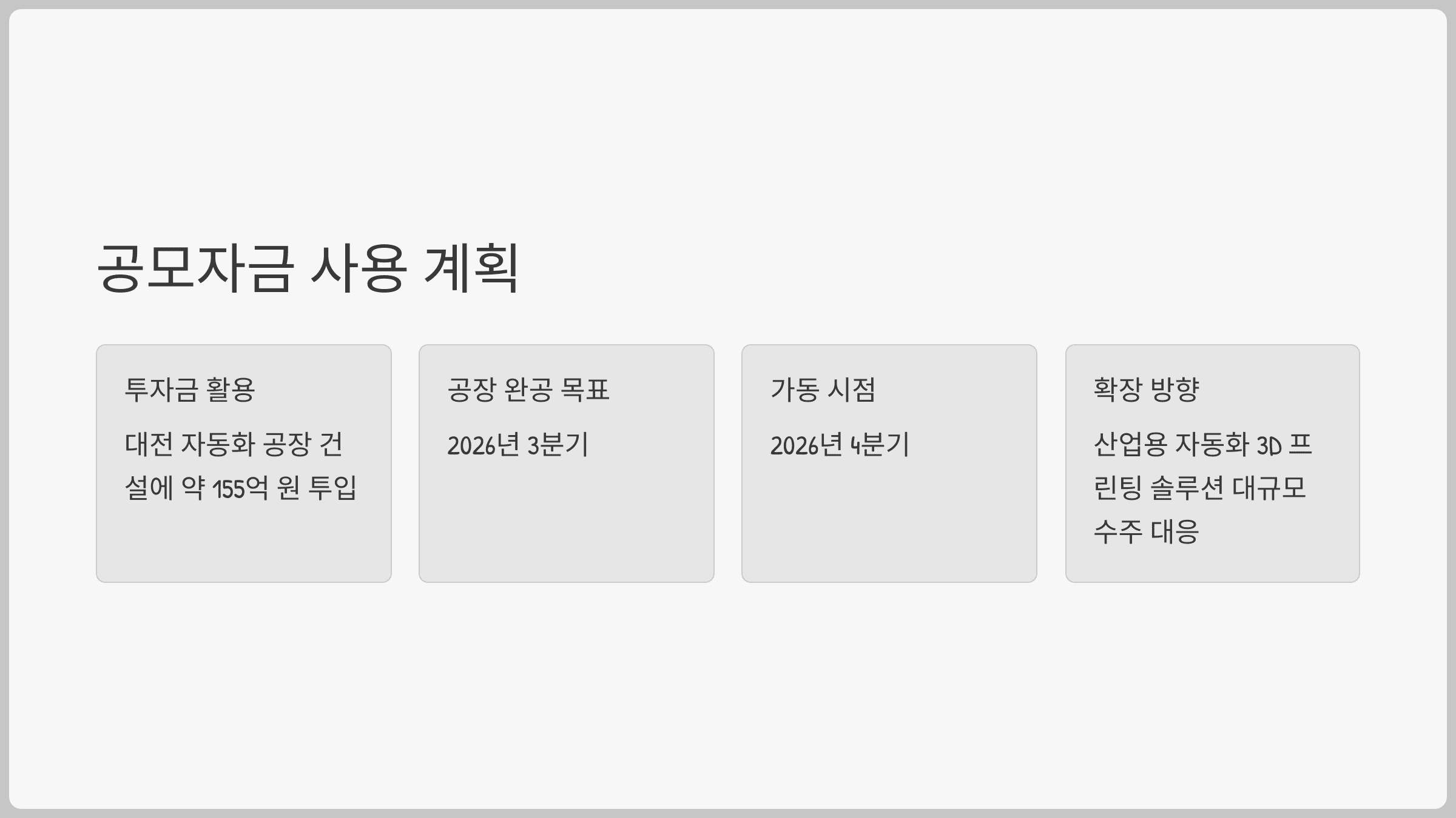 공모자금 사용 계획 및 성장 전략