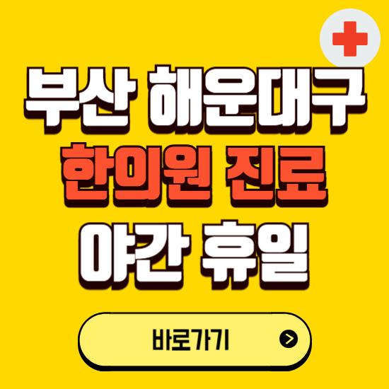 부산 해운대구 야간 휴일 한의원 한방병원 찾기 ❘ 24시 일요일 주말 연휴 응급진료 추천 잘하는 곳