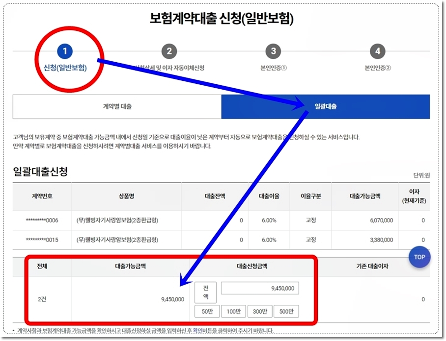 KDB생명 웰빙자기사랑암보험 보험계약대출 한도 및 신청방법
