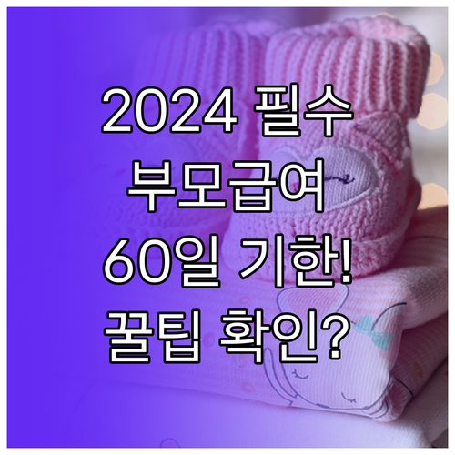 출생 60일 이내 필수 신청 2024..