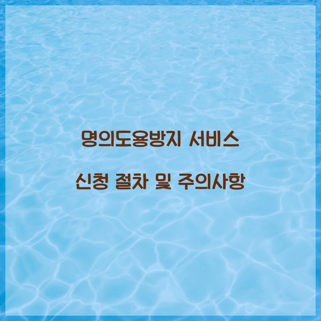 명의도용방지 서비스