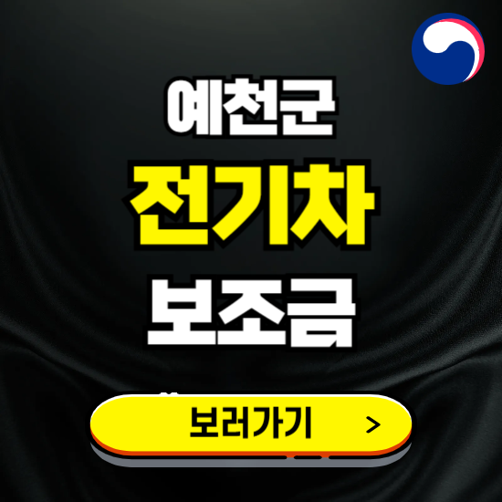 예천군 전기차 보조금 지원 신청하기 ❘ 2025 지급대상 및 차종 보기