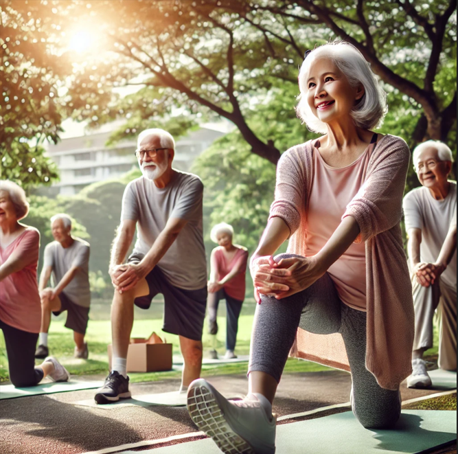 운동하는 노인들