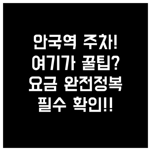 안국역 주차난 해결을 위한 주요 주차..