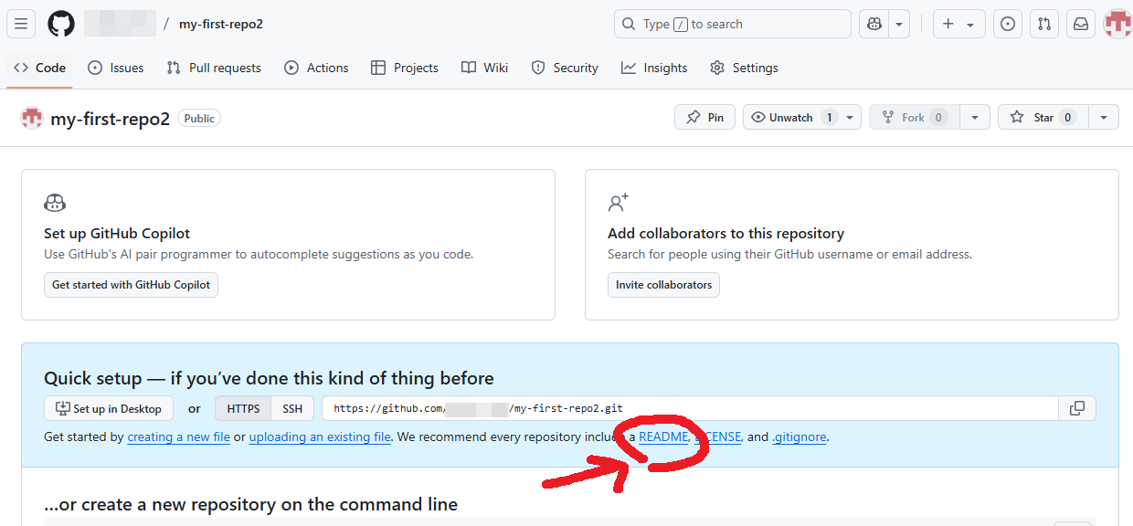 README 작성 페이지 이동