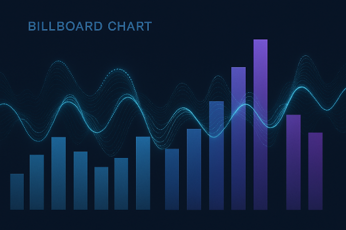 빌보드 차트의 변화 흐름을 파형과 그래프로 표현한 이미지