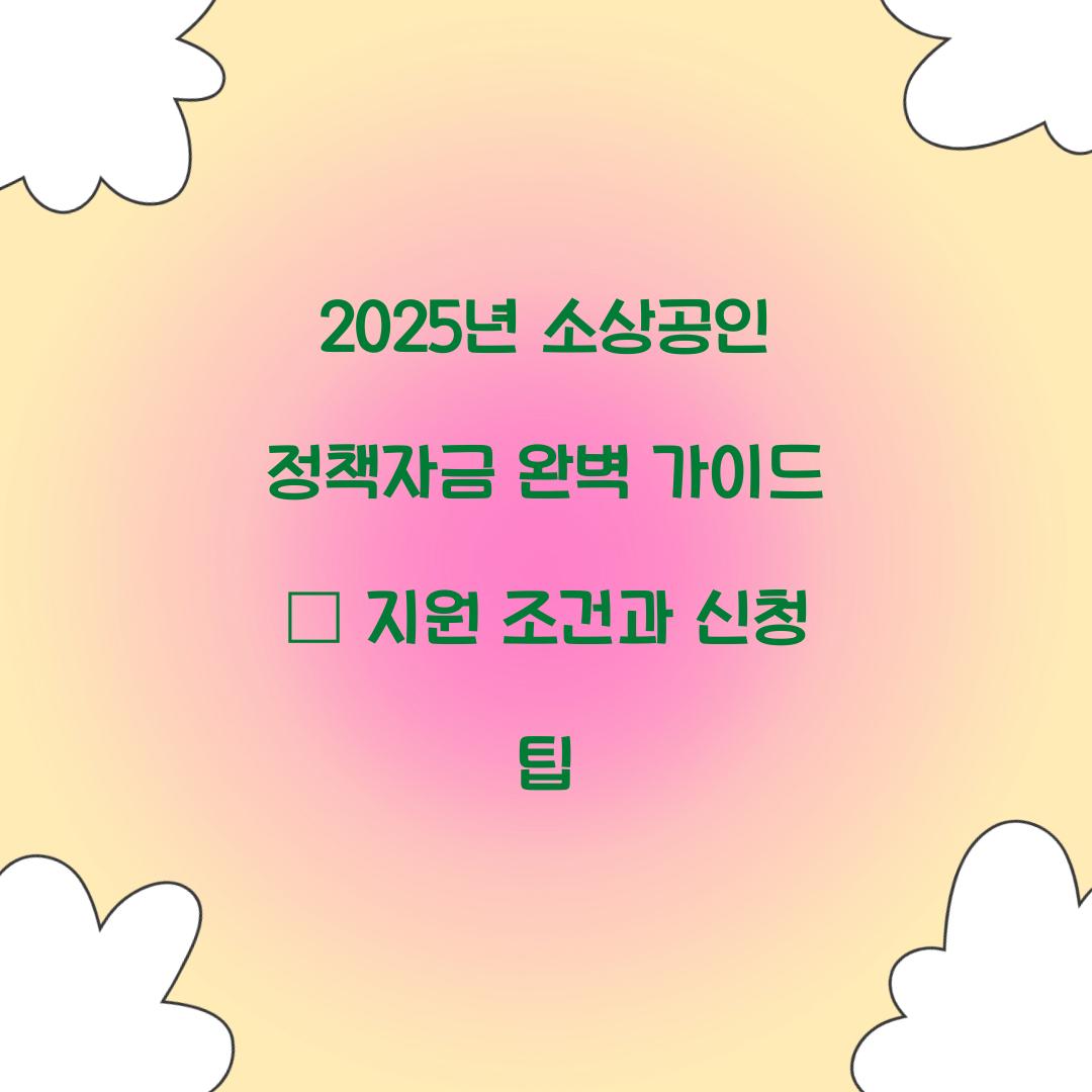 2025년 소상공인 정책자금