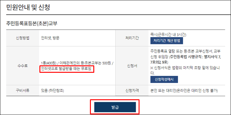 주민등록등초본-민원안내