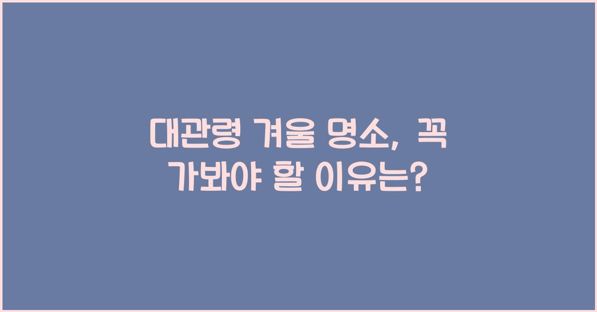 대관령 겨울 명소