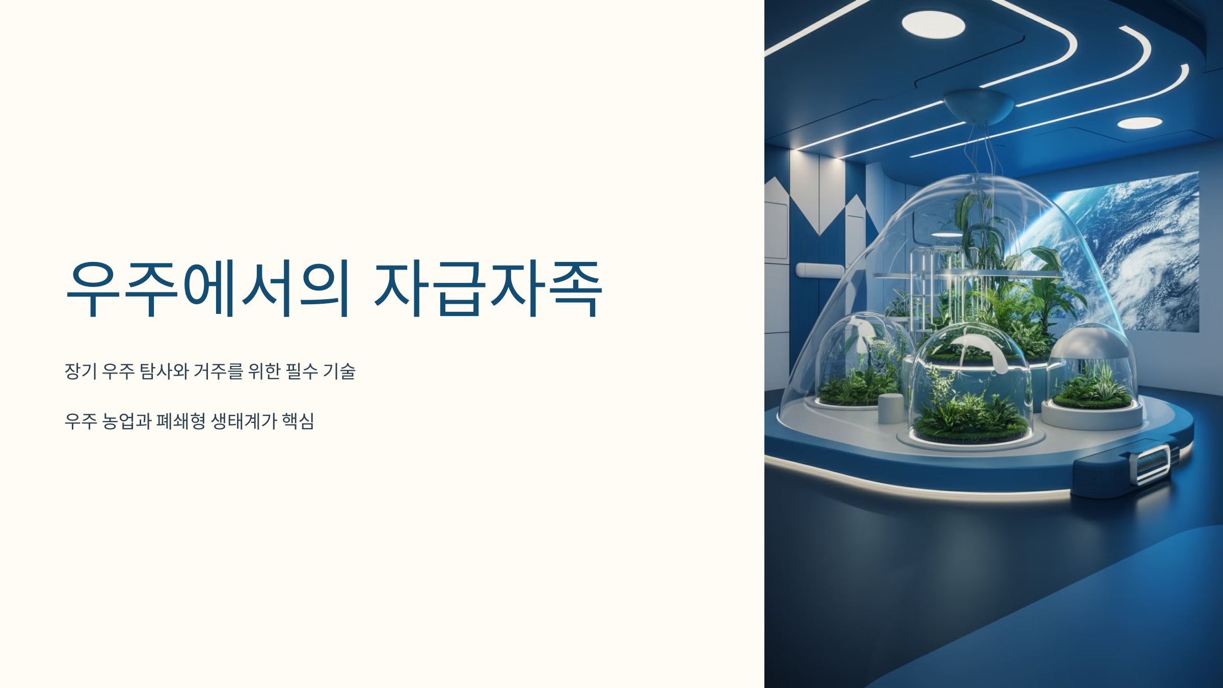 alt=우주에서 자급자족