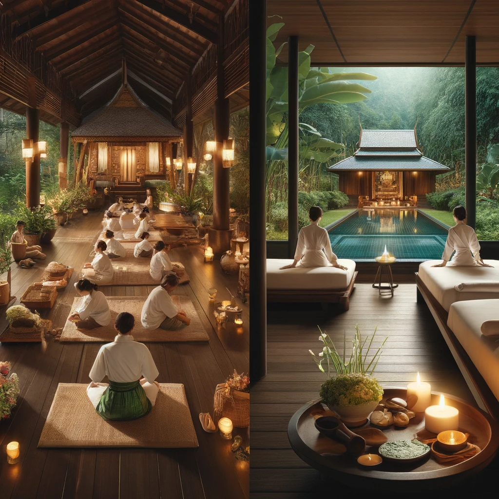 치앙마이 전통 마사지와 현대식 스파를 즐기는 모습