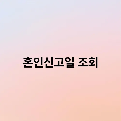 혼인신고일 조회