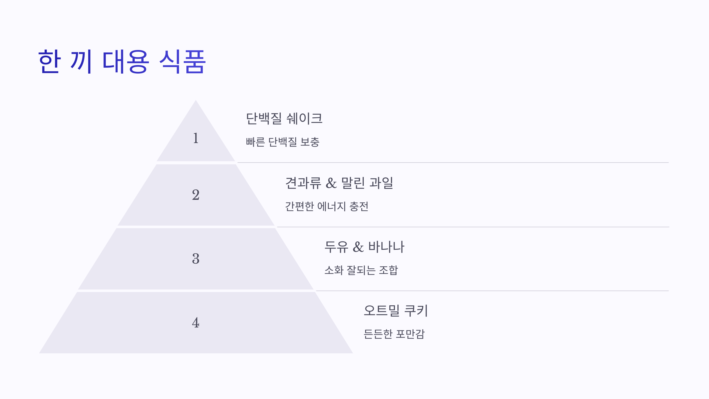 한 끼 대용으로 좋은 음식