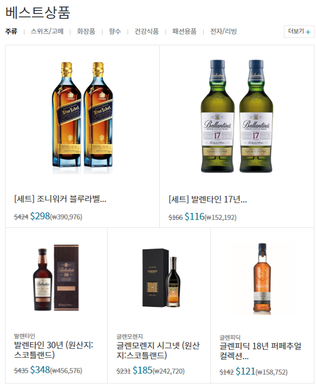 대한항공 기내면세점 스카이샵, 대한항공 기내면세품