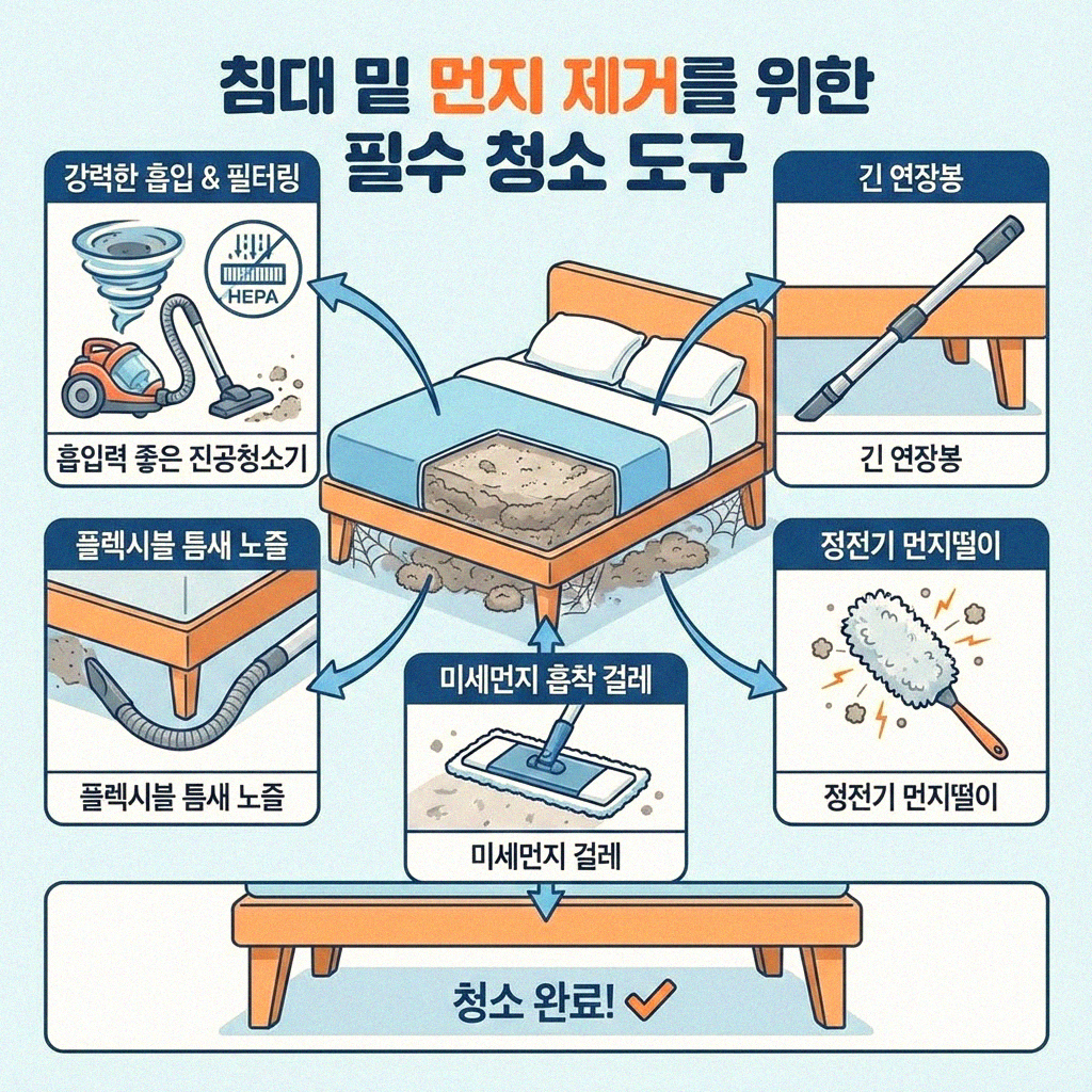 침대 밑 먼지 청소 이제 걱정 끝 정기적인 관리법
