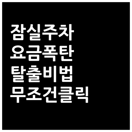 잠실야구장 주차 요금 체계와 효율적인..