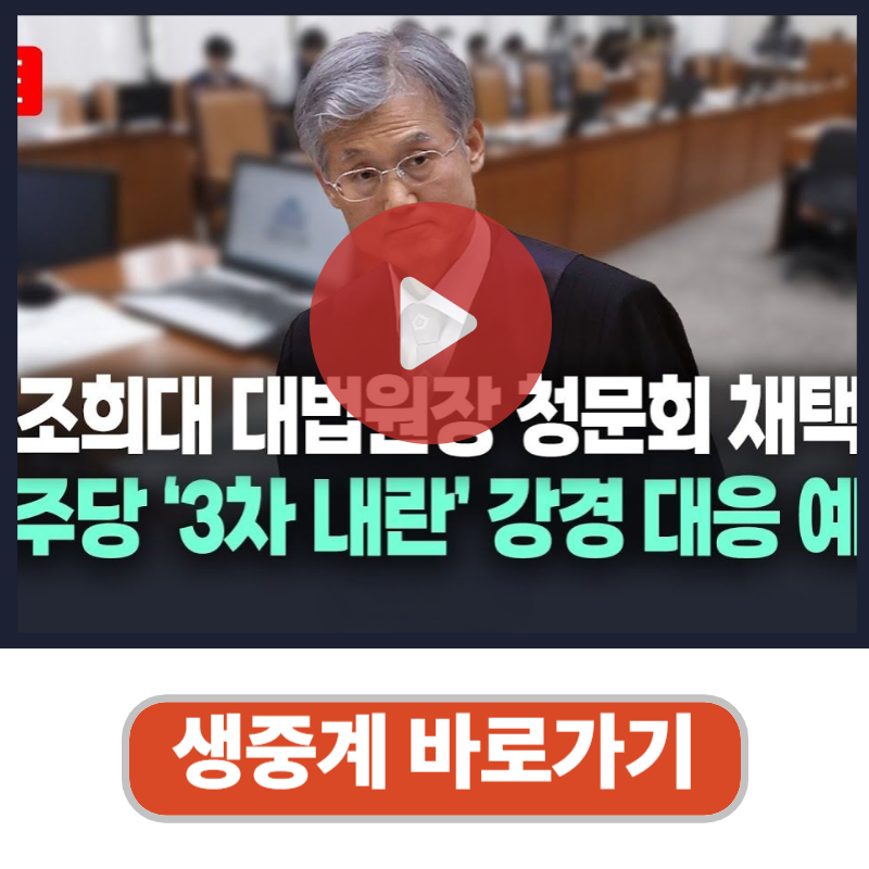 5월 14일 조희대 대법원장 사법개입 의혹 법사위 청문회 생중계 보기