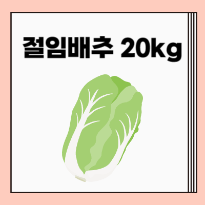 절임배추20kg