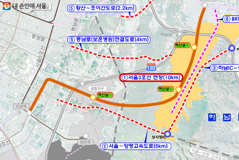 교산신도시-3호선-연장-계획도