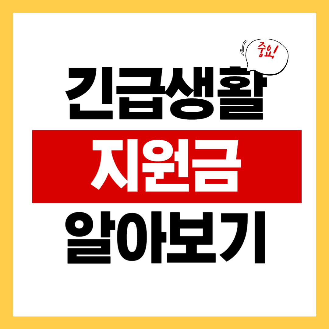 긴급 생활 지원금 자격과 신청 방법