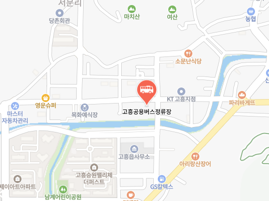 고흥공용버스정류장 위치-지도