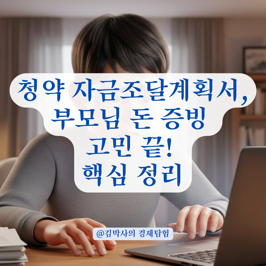 청약 자금조달계획서 작성법, 부모님 관리 자금의 증빙과 항목 선택 정리