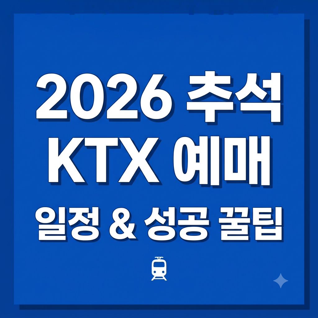 2026 추석 KTX 예매 일정 및 성공 꿀팁