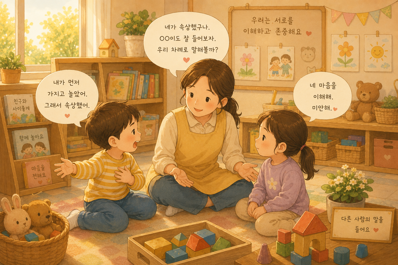 서로를 이해하는 어린이들과 선생님