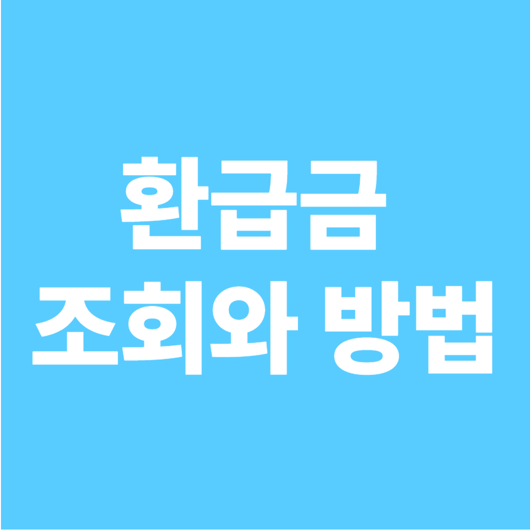 환급금 조회와 방법