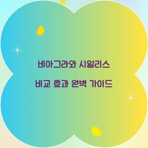 비아그라와 시알리스 비교 효과