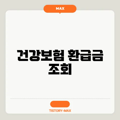 건강보험 환급금 조회