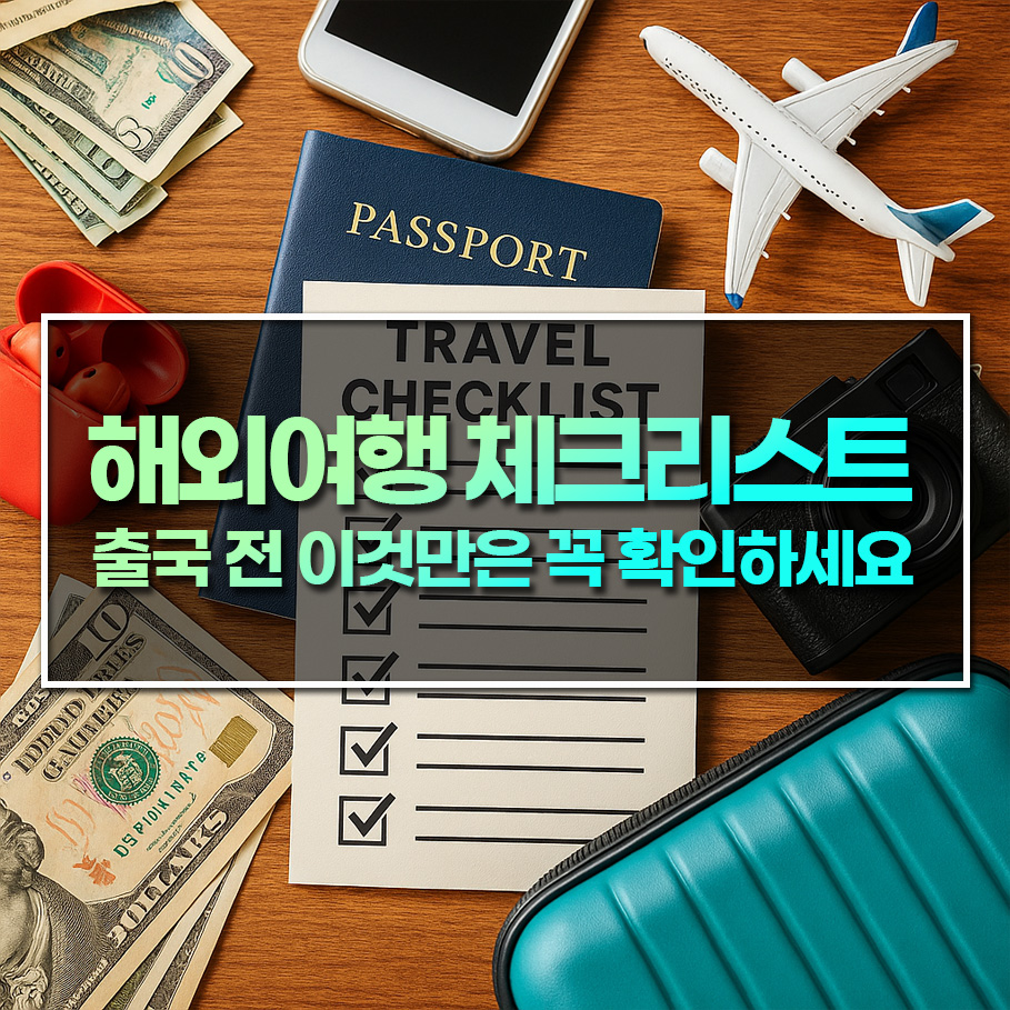 해외여행 체크리스트 총정리! 출국 전 이것만은 꼭 확인하세요