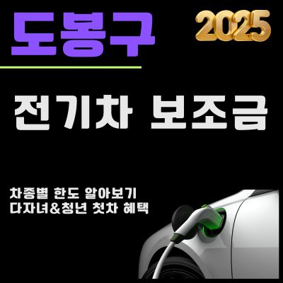 썸네일_도봉구 전기차 보조금 개편 2025 (차종별 한도, 다자녀, 청년 첫차 추가 혜택)