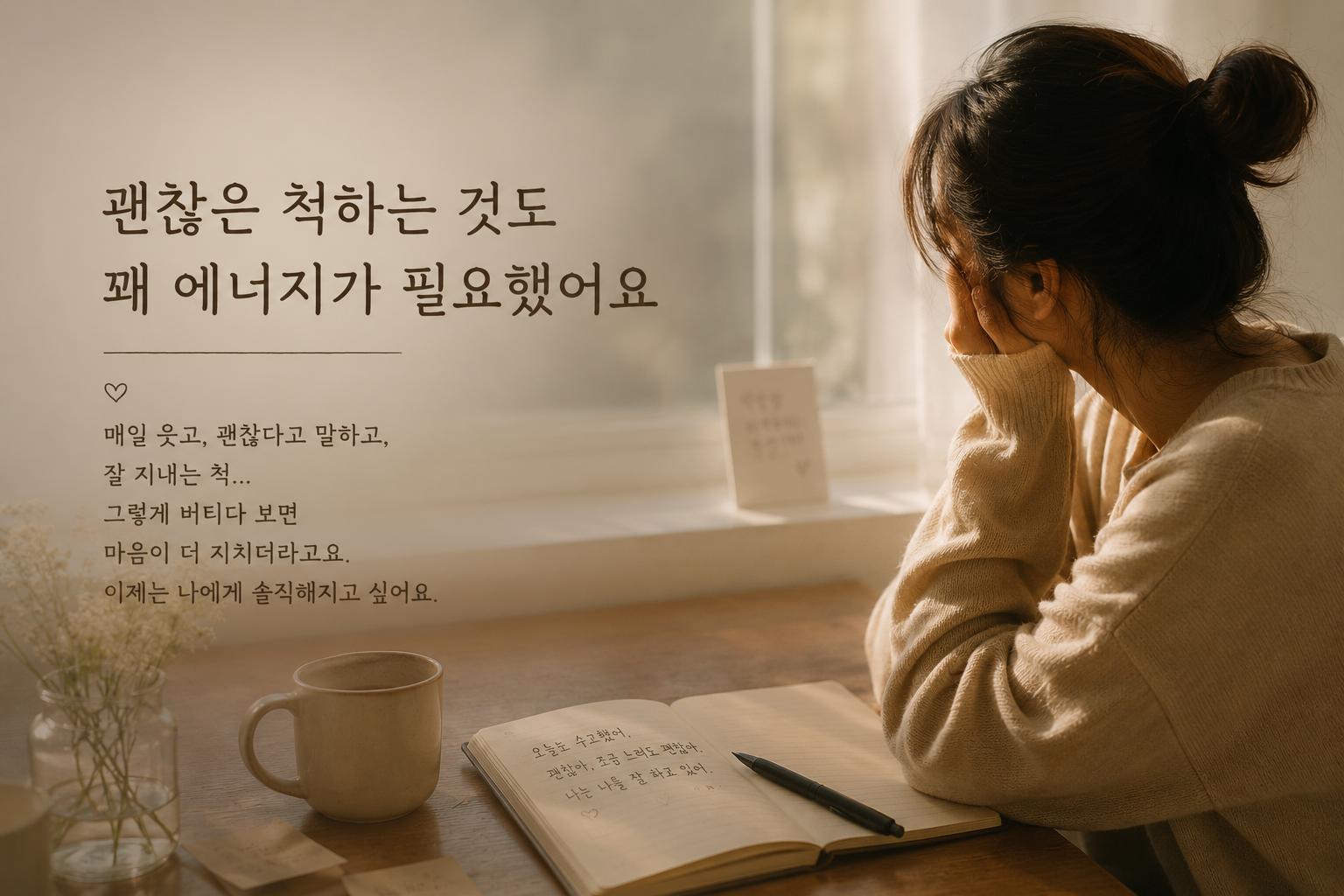 괜찮은척하는것도꽤에너지가필요해요