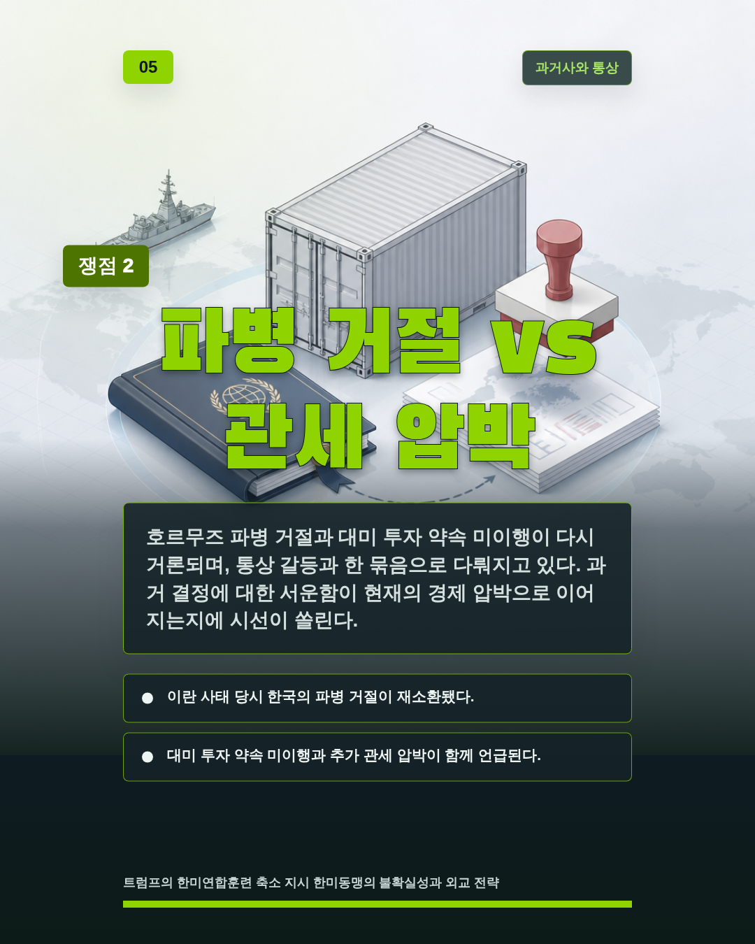 파병 거절 vs 관세 압박