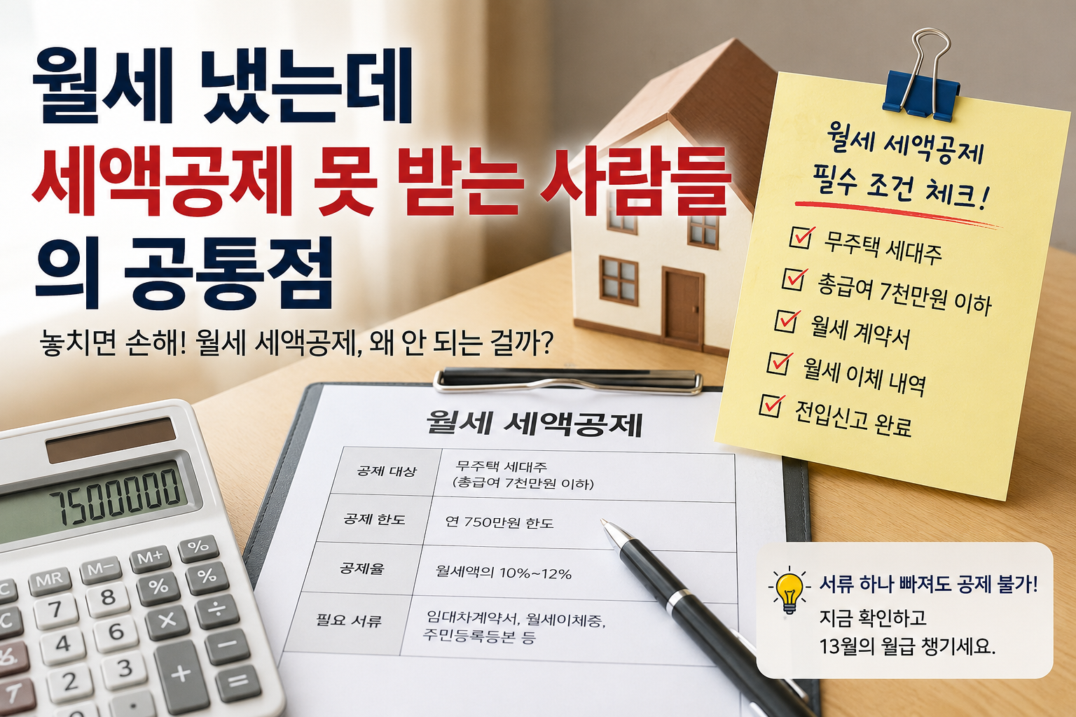세액공제 못받는 사람들의 공통점