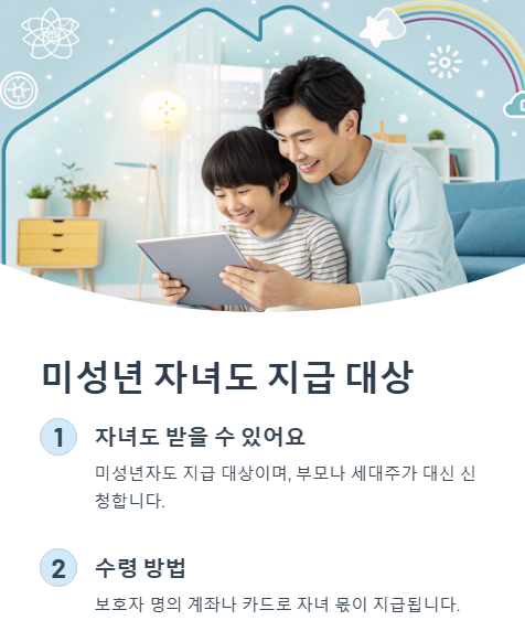 미성년 자녀도 지급 대상