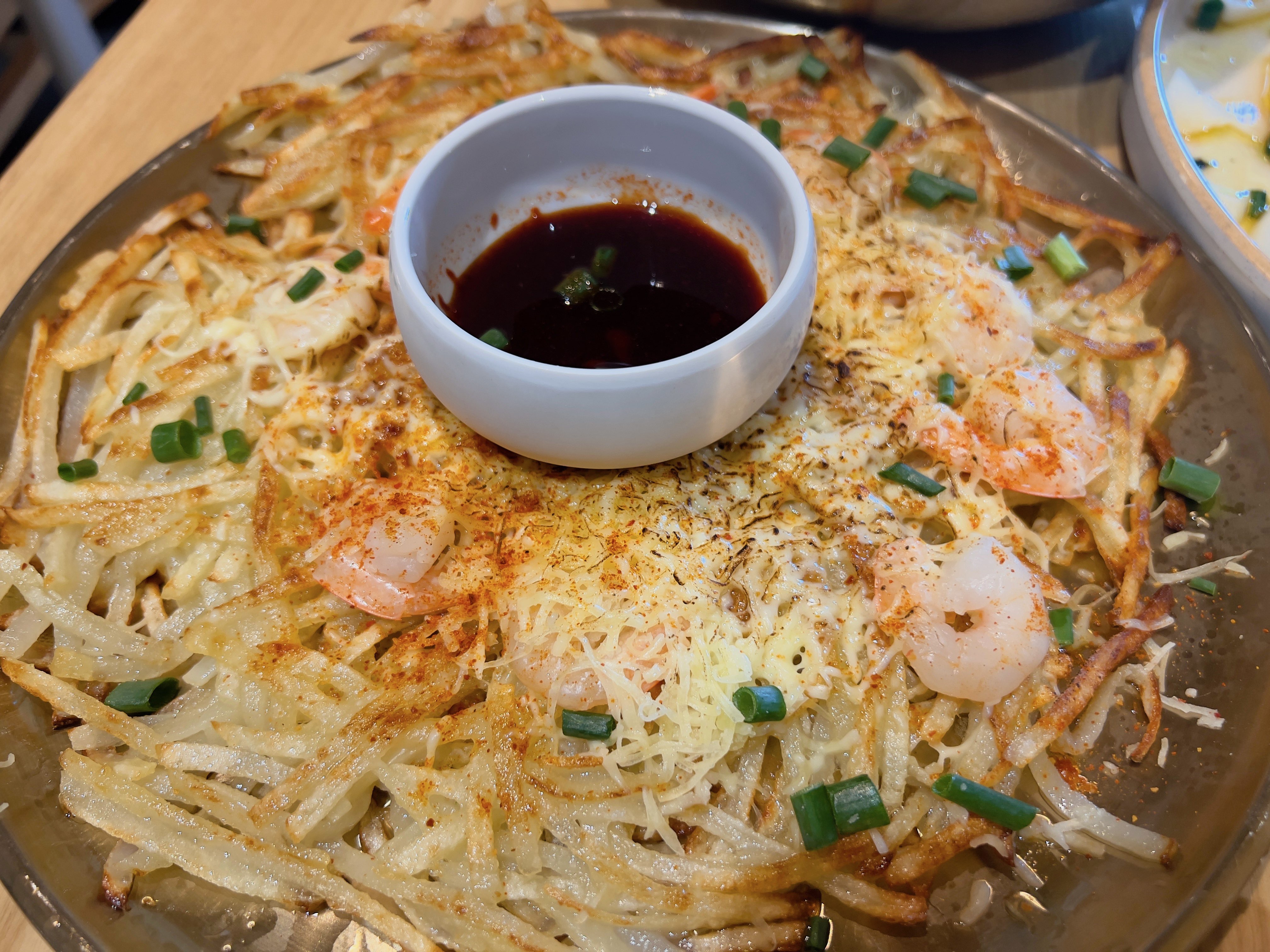 경주 황리단길 한식 맛집 청온채 새우치즈감자전