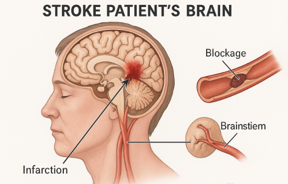 뇌졸증 환자의 뇌사진