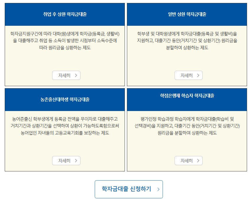 한국장학재단 생활비대출