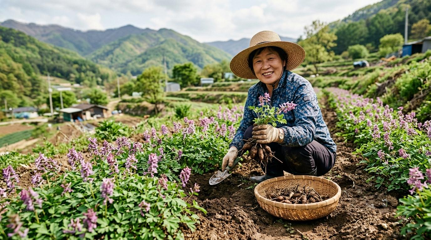 자주괴불주머니