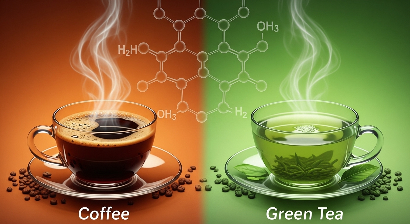 녹차 vs 커피 카페인: 함량 3배 차이 전문가가 말하는 작용 원리 비교 분석